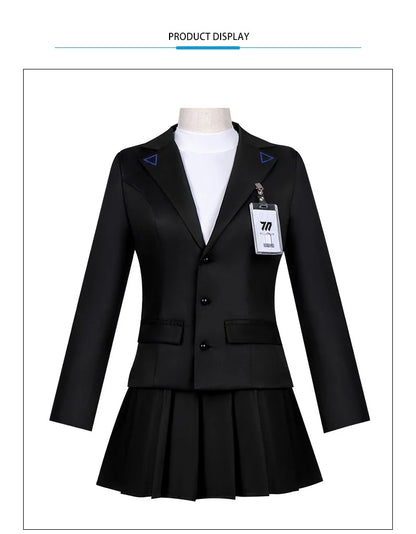 Blue Cosplay Costume Women's JK School Uniform Set – Jacket, Skirt & ID Card