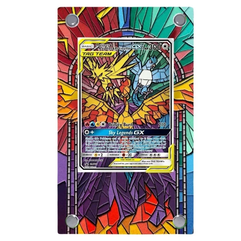 Expositor de metacrilato para cartas Pokémon – Psyduck, Bulbasaur, Mewtwo, Charmander y soporte protector para cartas de personajes