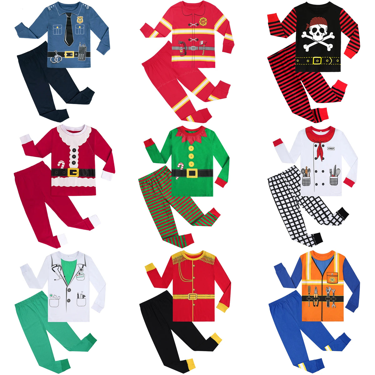 Boys Firefighter & Police Costume Set – Kids Carnival Cosplay Role-Play Outfit for Parties, Dress-Up & Fun Events