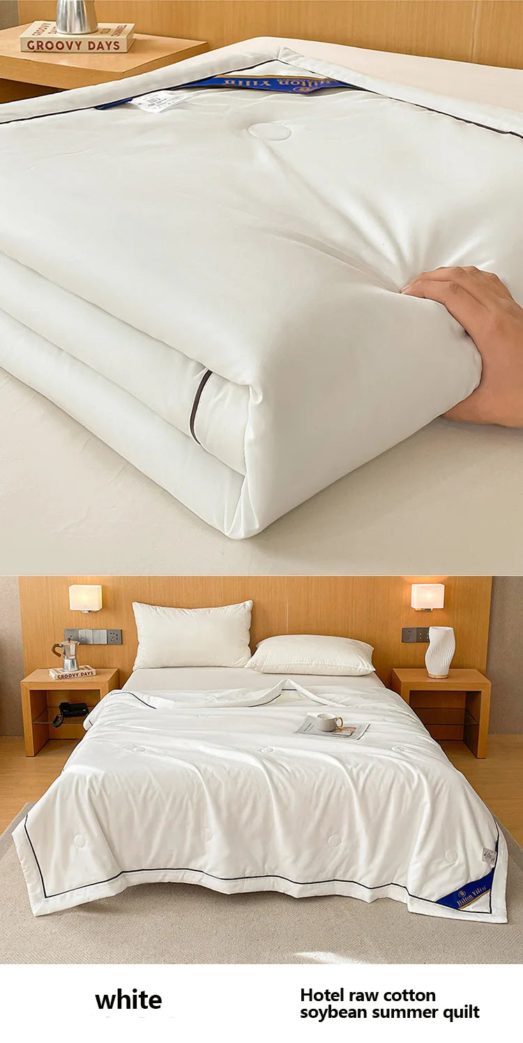 Couverture rafraîchissante de luxe d'été – Couverture climatisée en coton brut doux et fibre de soja pour adultes et enfants