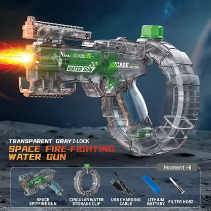 Pistola de Agua Eléctrica para Niños y Adultos – Lanza de Agua Automática de Alta Presión para la Playa, Piscina y Diversión de Verano