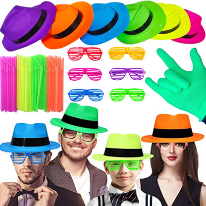 Neon UV Reactive Party Hats – Fluorescent Formal Hats for Glow Parties, Festivals & Events