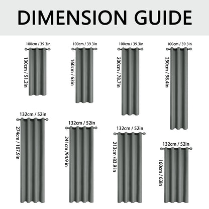 100% Blackout Grommet Curtain Panel – Total Privacy Window Drapes for Bedroom & Living Room