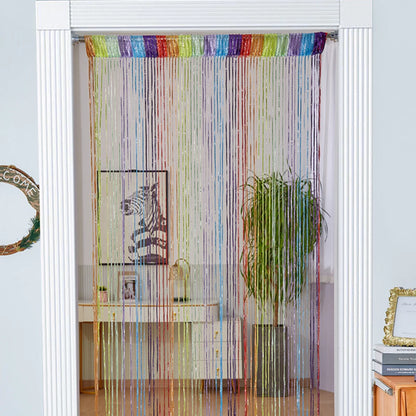 Cortina decorativa de hilos – Separador de ambientes con borlas para puertas, ventanas y decoración del hogar