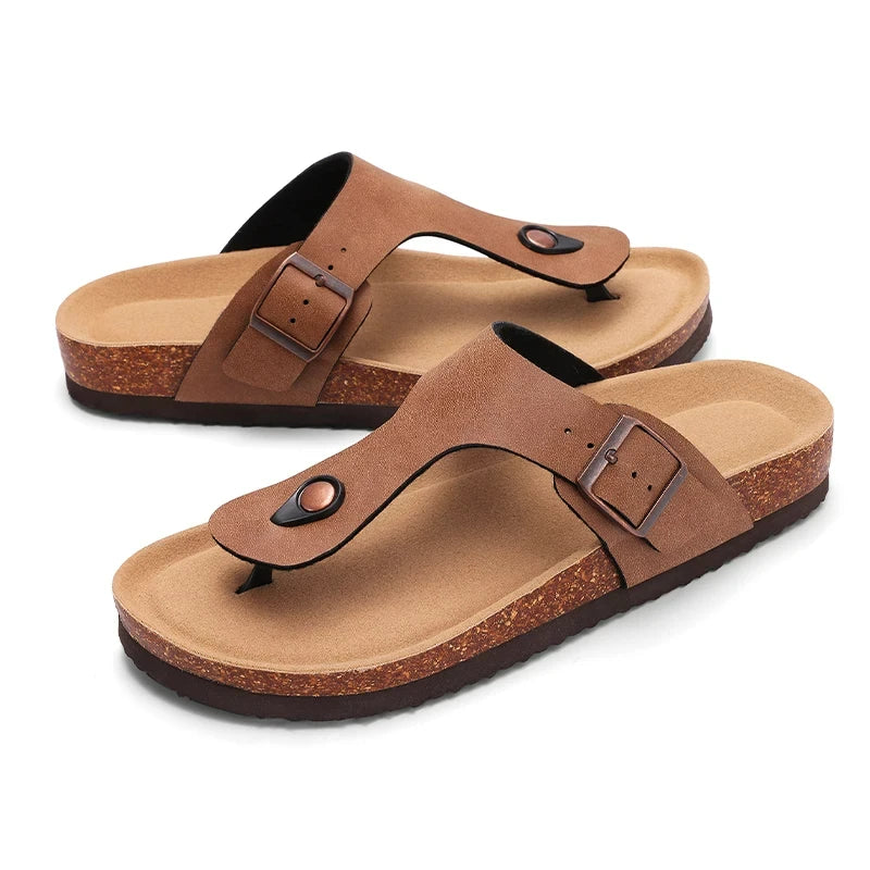 Zuecos de ante Crestar Cork – Zapatillas tipo mules unisex antideslizantes con soporte para el arco del pie