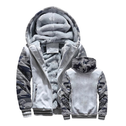 Men’s Thick Fleece Winter Jacket – Warm Zip-Up Hooded Coat, Long-Sleeve Casual Sportswear & Outdoor Outerwear