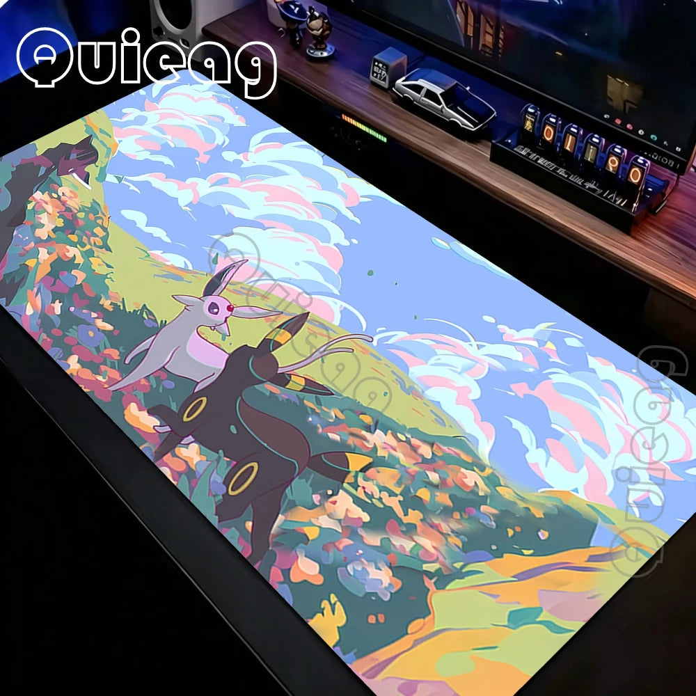 Pokémon Eevee Kawaii Rainbow XXL Mouse Pad – Anime Gaming Desk Mat for Laptop & Office