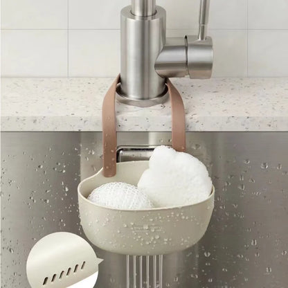 Aluminum Sink Caddy Sponge Holder Faucet Storage Rack Soap Drain Organizer for Kitchen & Bathroom
