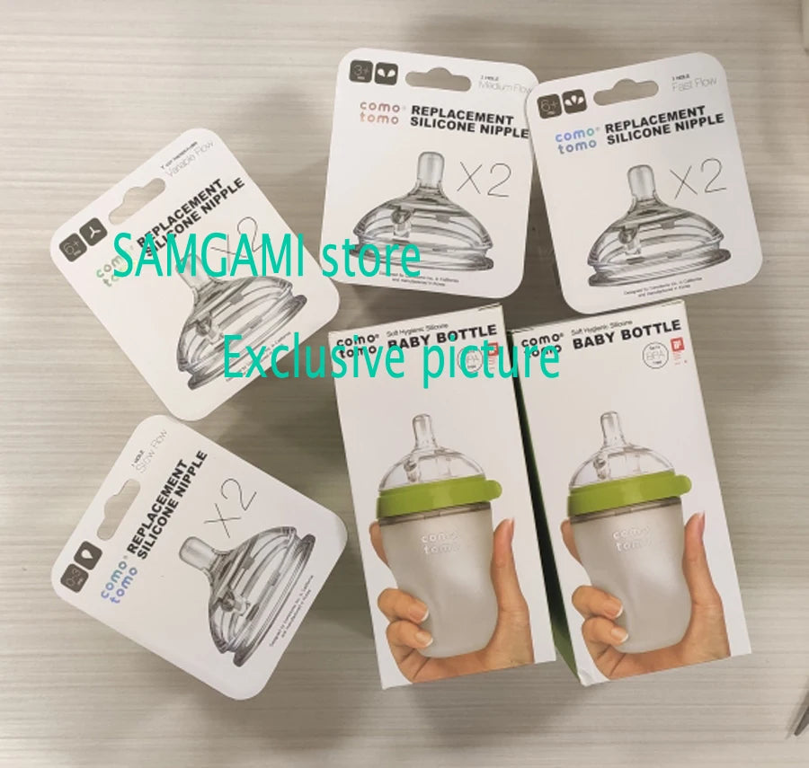 Paquete de 2 Biberones de Silicona sin BPA de 5oz y 8oz para Recién Nacidos y Bebés