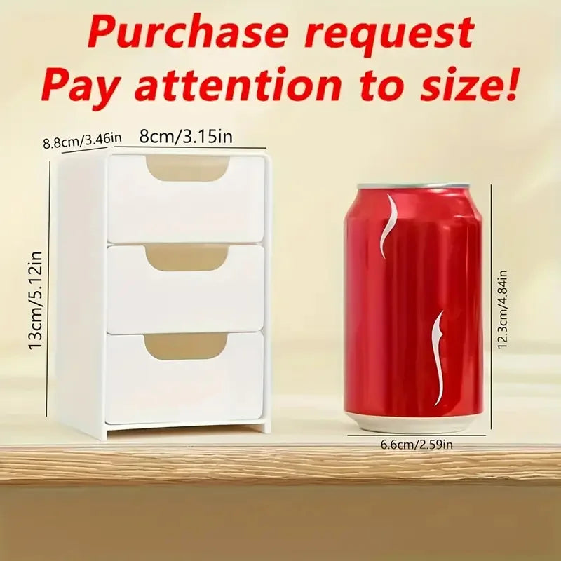 Organizador de almacenamiento de cosméticos de plástico de 3 niveles – Caja con cajones multifuncional para maquillaje, joyas, cuidado de la piel, material de oficina y organización de encimeras