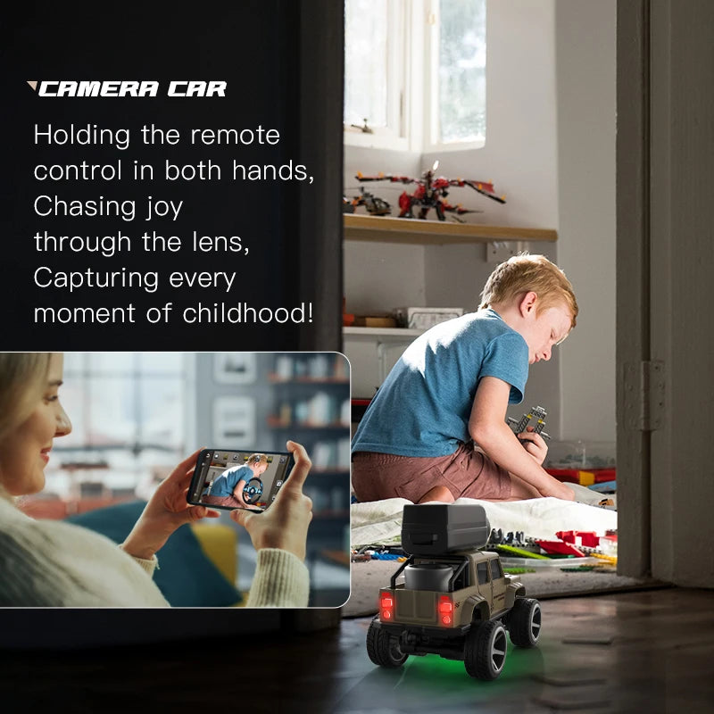 1:64 Mini RC Car with Camera – 2.4G Remote Control Racing Stunt Car with WiFi App Control for Kids