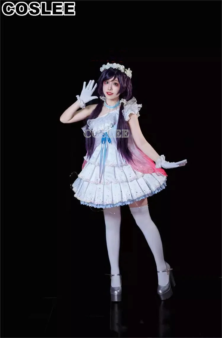 COSLEE LoveLive Aqours “The Dreaming Gate” Cosplay Costume – All Members Blue Singing Dress (Nozomi, Nico, Hanayo, Maki)