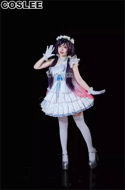 COSLEE LoveLive Aqours “The Dreaming Gate” Cosplay Costume – All Members Blue Singing Dress (Nozomi, Nico, Hanayo, Maki)