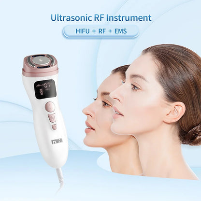 Mini HIFU Facial Lifting Device – Ultrasonic RF EMS Skin Tightening & Anti-Wrinkle Massager for Home Use