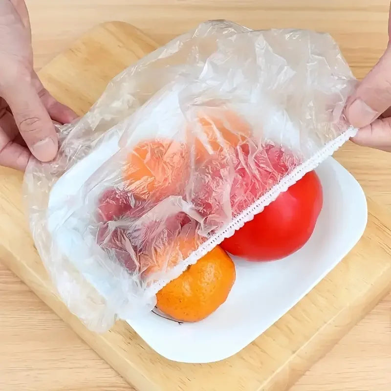 100pcs Couvercles Alimentaires Jetables – Housses de Bols Extensibles en Plastique de Qualité Alimentaire pour la Conservation des Aliments, Film Étirable de Conservation pour Cuisine et Accessoires de Conservation