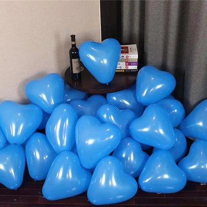 12-Inch Heart Balloons – Love Helium Balloons for Weddings, Birthdays, Valentine's & Party Decor