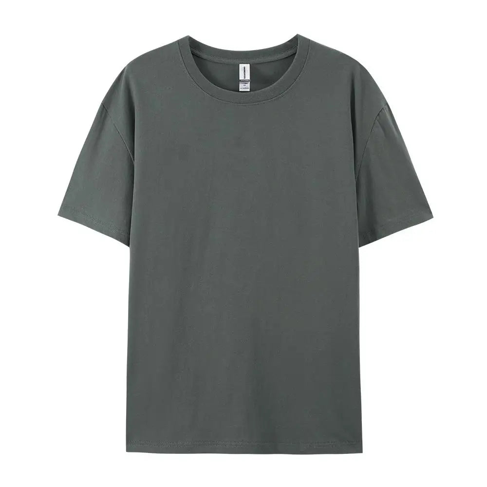 T-shirt Solide 100% Coton Femme Manches Courtes Col Rond Ample Décontracté Sportif Été Haut Blanc Noir