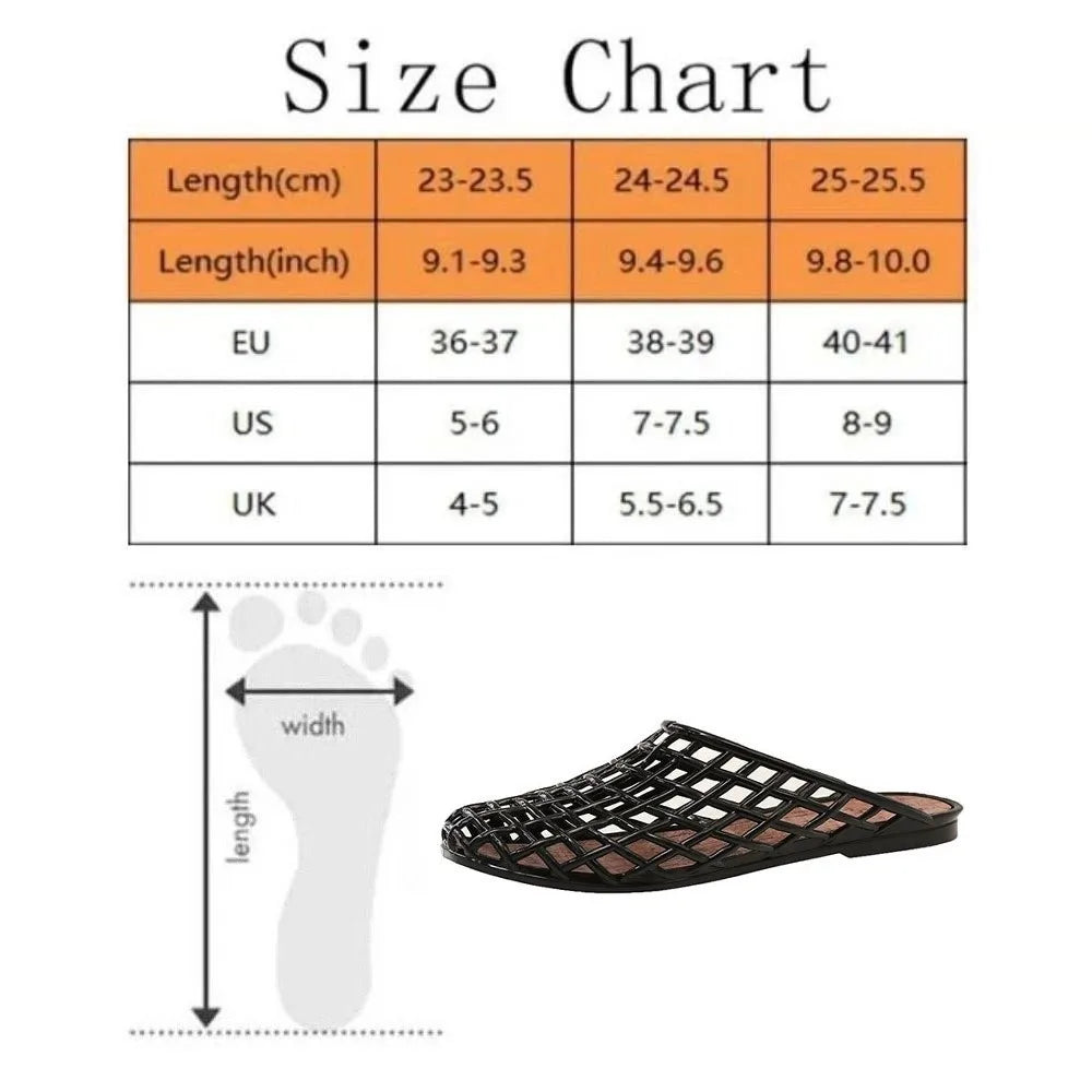 Sandales plates en gelée transparente pour femmes, en PVC cristal, à enfiler avec breloques