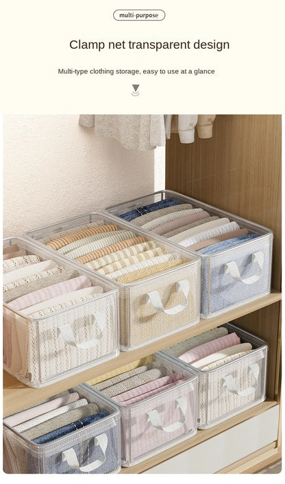 Transparent PVC Storage Box – Waterproof Underwear Organizer Basket with Solid Steel Frame for Home, Bedroom & Dormitory Organization