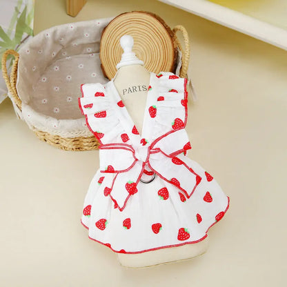 Cute Dog Princess Dress Bow Lace Mesh Summer Pet Skirt for Poodle, Chihuahua, Puppies & Small Dogs