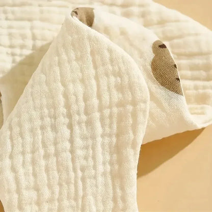 3PCS Pure Cotton Baby Gauze Towels – Soft Breathable Drool Bibs & Saliva Wipes for Newborns