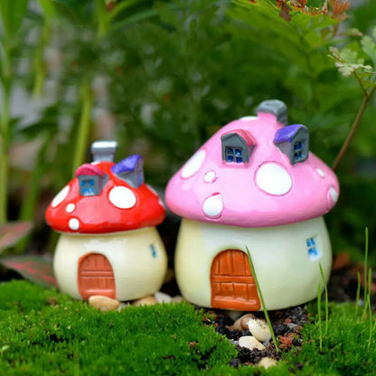 Adornos de hongos para jardín de hadas – Estatuillas de hongos en miniatura en 4 tamaños para macetas, escenas de casas de muñecas, decoración de jardín y manualidades
