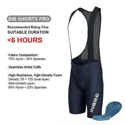 INBIKE Men's Cycling Bib Shorts – Professional Padded MTB & Road Bike Riding Shorts for Mountain Cycling
