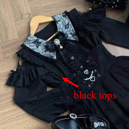 Blusa de mujer de encaje de manga corta estilo lolita japonés 2026, dulce, linda, ajustada, informal, a la moda, para uso diario