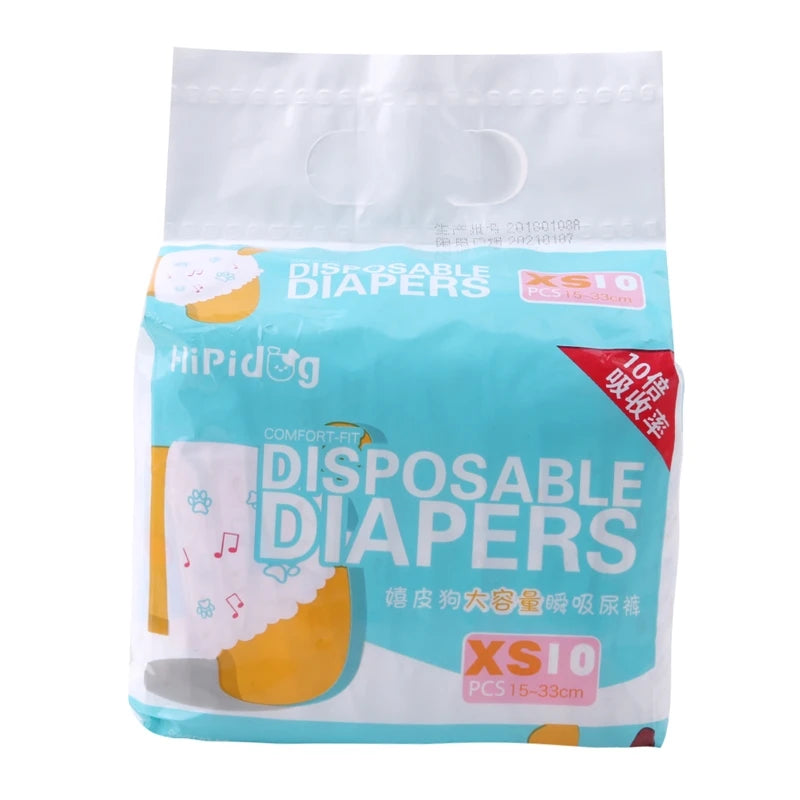 10/12 pañales desechables para perros, súper absorbentes, a prueba de fugas, pantalones fisiológicos para cachorros machos y hembras