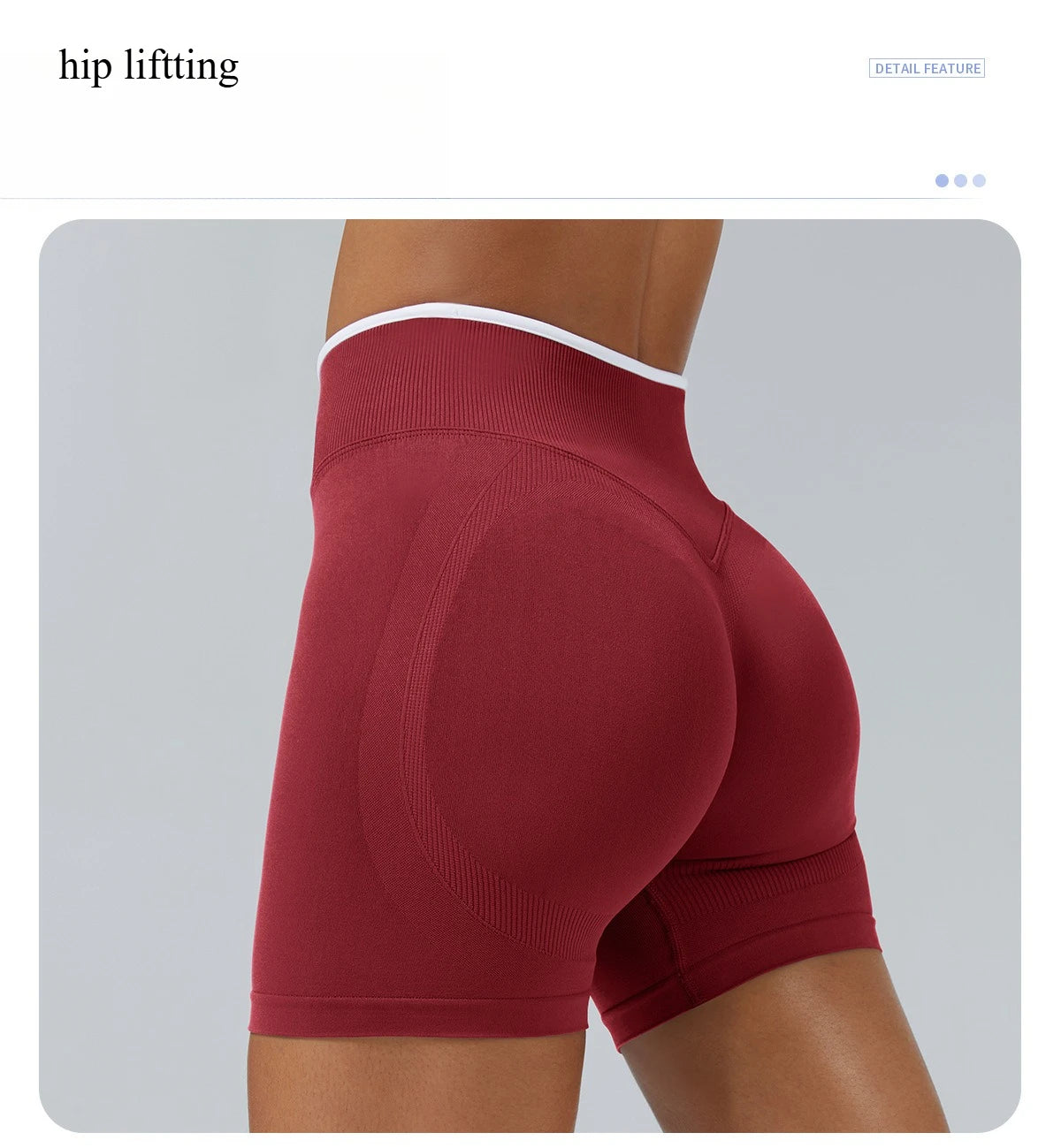 Women’s Seamless High Waist Gym Shorts Color Block Hip Lifting Yoga Running Sports Tight Shorts