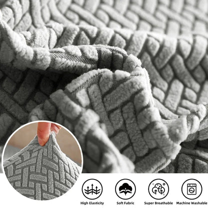 Stretch Jacquard Sofa Seat Cushion Cover – Washable Furniture Protector for Sectional & Loveseat Sofas