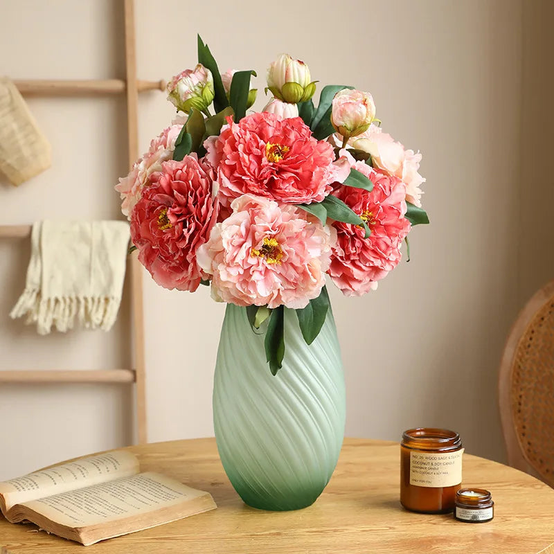 Grande Pivoine Artificielle en Soie – Bouquet de Fausses Pivoines de Haute Qualité avec Tige, Fleur Artificielle Style Européen pour Décoration de Mariage, Décoration Intérieure et Arrangements Floraux DIY