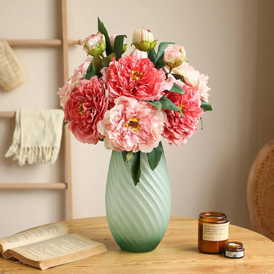 Flor Artificial Grande de Peonía de Seda – Ramo de Peonías Falsas de Alta Calidad con Tallo, Flor de Simulación de Estilo Europeo para Decoración de Bodas, Decoración del Hogar y Arreglos Florales DIY