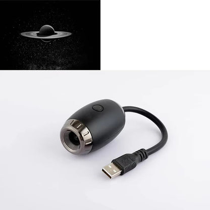 Lámpara proyector USB LED de cielo estrellado y galaxia – Luz nocturna de Saturno para coche, habitación y decoración de techo