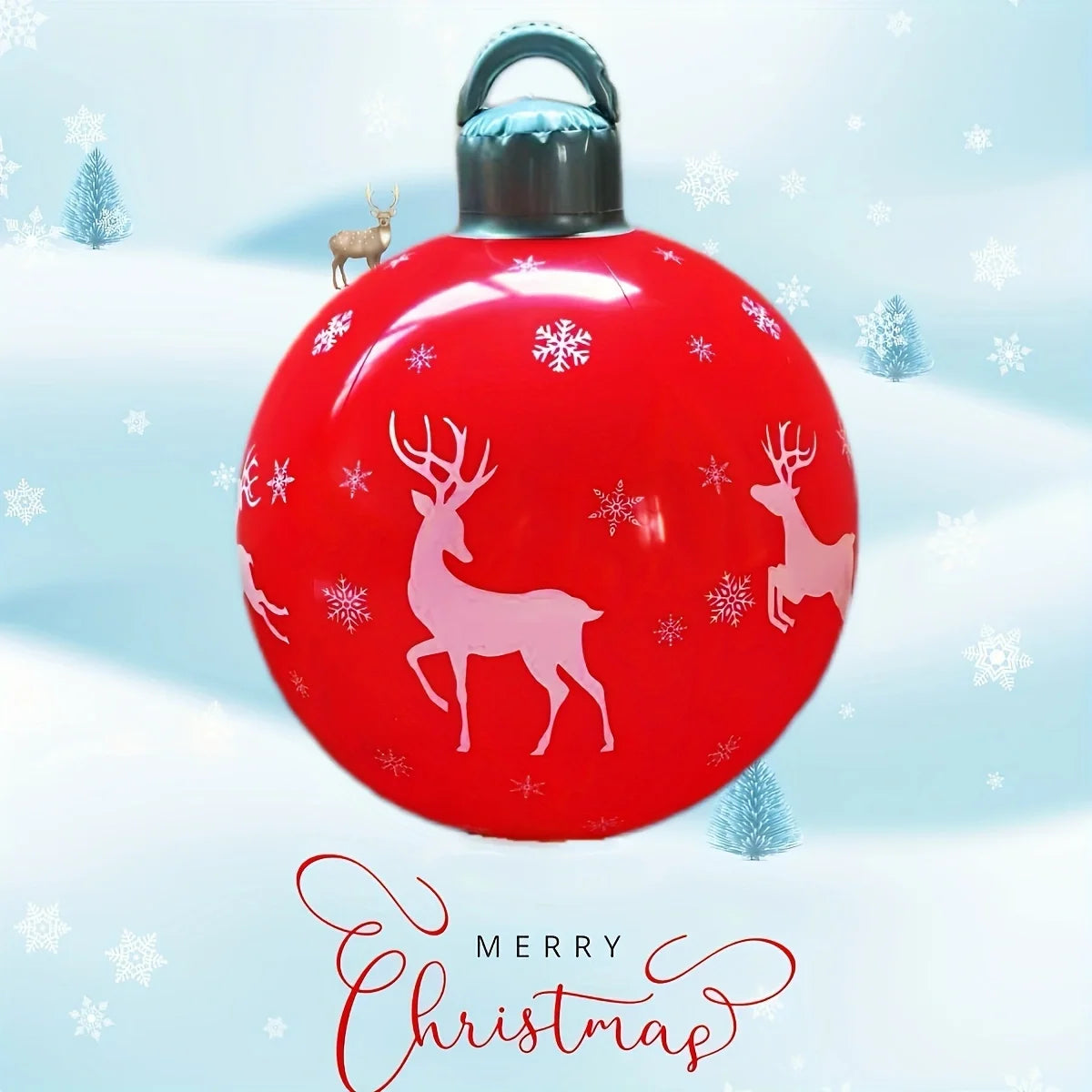 1PC 40CM Inflatable Christmas Decoration Ball – PVC Outdoor Holiday Ornament for Yard, Lawn, Porch & Christmas Home Decor
