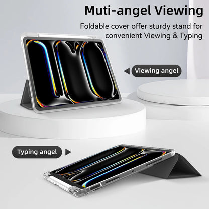 Étui pour iPad avec porte-crayon pour iPad Air 6/5, iPad Pro 11/12.9/13, iPad 10e génération, 10.2, 9.7 et iPad Mini 7/6 – Étui intelligent de protection