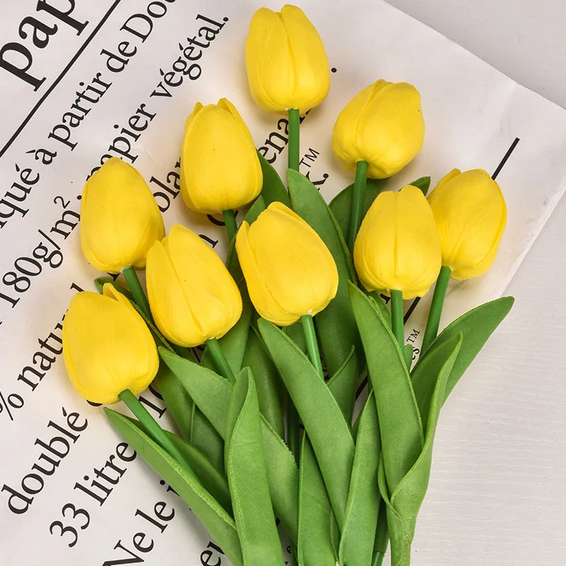 3/5/10/20pcs Real Touch Artificial Tulip Flowers – Realistic Faux Tulip Bouquet for Wedding Decor, Home Decoration, Floral Arrangements & DIY Projects