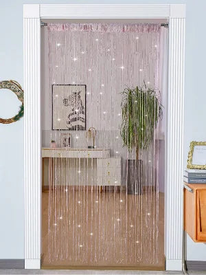 Cortina decorativa de hilos – Separador de ambientes con borlas para puertas, ventanas y decoración del hogar