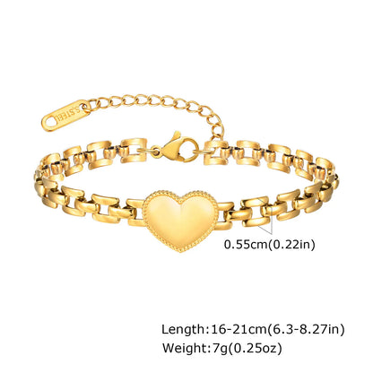 Pulsera de cadena de eslabones gruesos de acero inoxidable – Bañado en oro, pulsera de capas para mujer | Joyería de moda impermeable y de tendencia