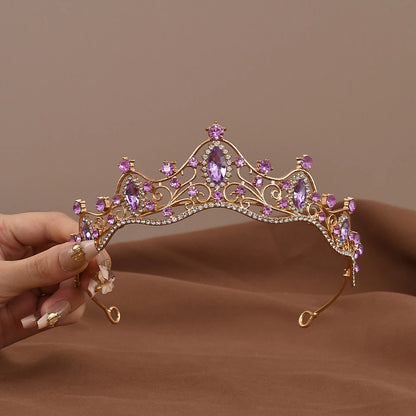 Vintage Baroque Crystal Queen Crown Tiara for Women – Rhinestone Bridal Wedding & Prom Hair Accessory