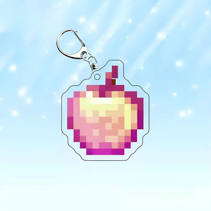 Juego de llaveros inspirados en Minecraft – Tótem de la inmortalidad, espada de diamante, pico y manzana dorada encantada | Llaveros coleccionables | Regalo para jugadores