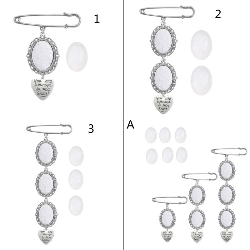 Wedding Bouquet Photo Charm – Oval Picture Frame Pendant Brooch for Bridal Bouquets & Memorial Keepsakes