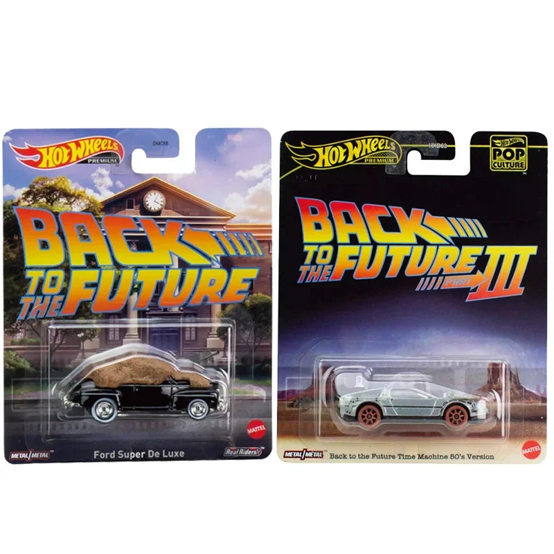 Hot Wheels Premium Back to the Future Time Machine – 1:64 Scale Diecast Car, Pop Culture Collectible Toy & Gift for Boys