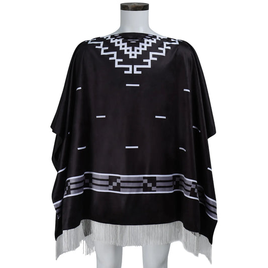 Disfraz de vaquero tipo poncho inspirado en Clint Eastwood – Capa/serape de hombre con patrón azteca y sombrero para Halloween y juegos de rol de películas