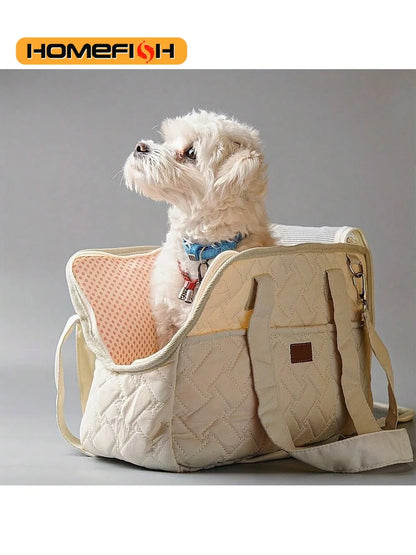 Escape-Proof Pet Carrier Tote Bag Large Capacity Breathable Portable Soft Travel Bag for Cats & Small Dogs