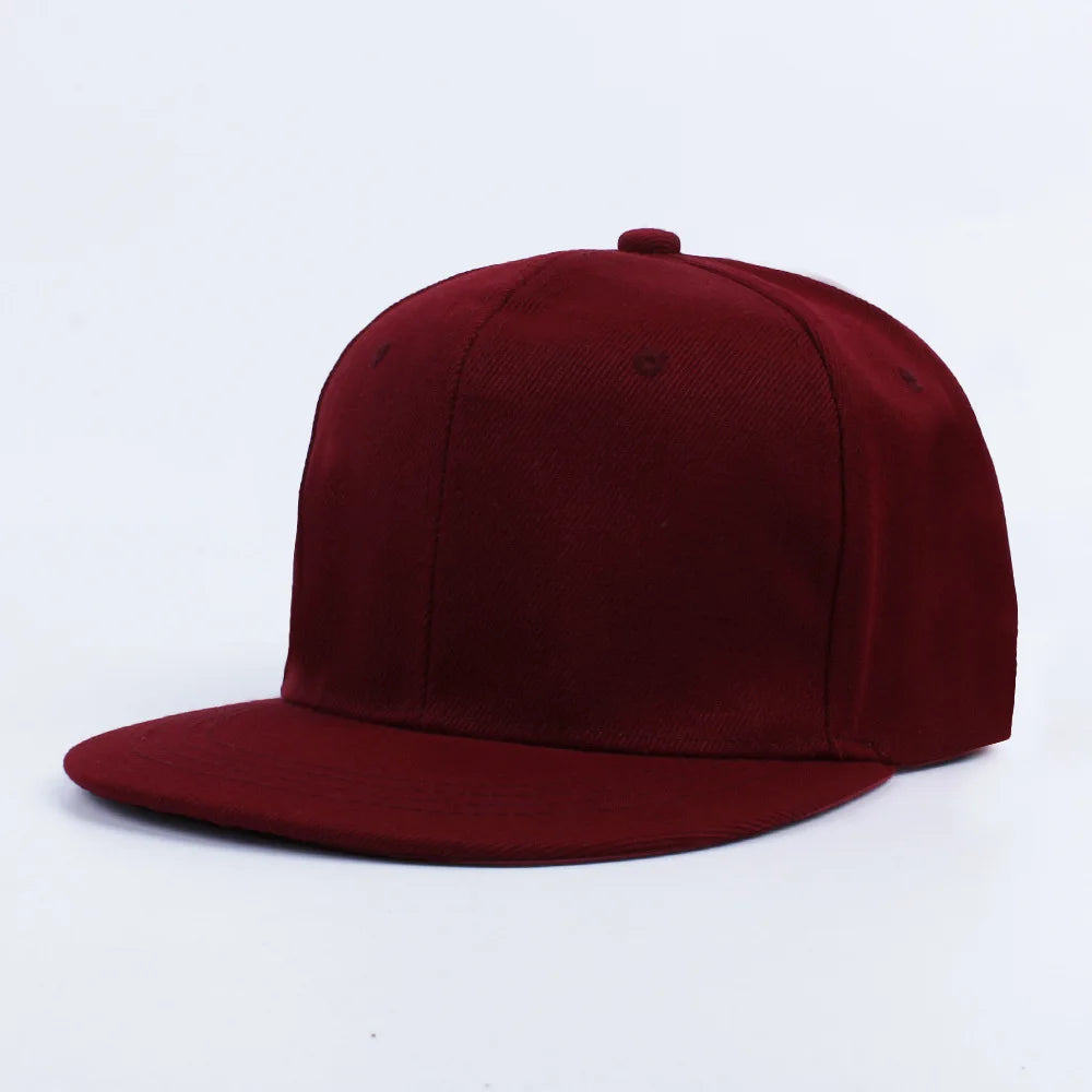 Classic Plain Snapback Baseball Cap – Adjustable Unisex Flat Brim Hat for Casual, Streetwear & Outdoor Wear