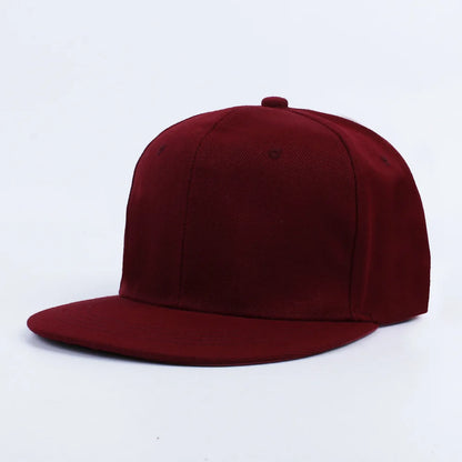 Classic Plain Snapback Baseball Cap – Adjustable Unisex Flat Brim Hat for Casual, Streetwear & Outdoor Wear