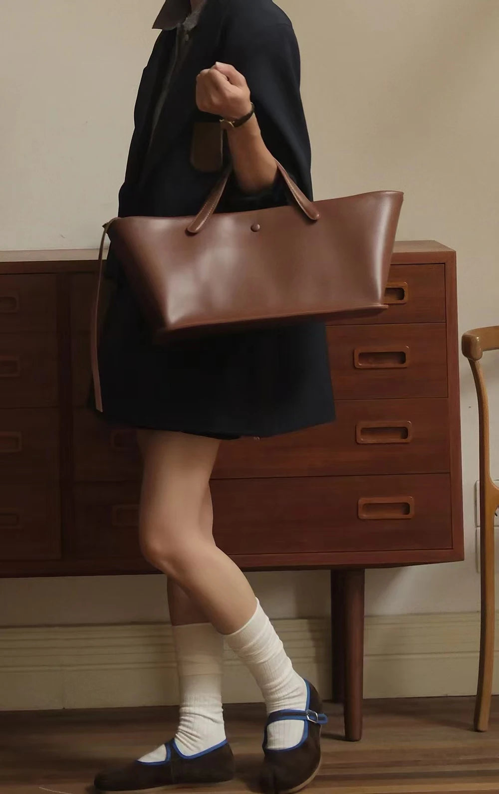 Bolso Tote de Lona y Piel para Mujer – Versátil Bandolera Cruzada y de Hombro, Bolso de Mano Casual y Chic para el Día a Día con un Elegante Diseño de Cartera de Mano para el Trabajo, Viajes y Moda Cotidiana
