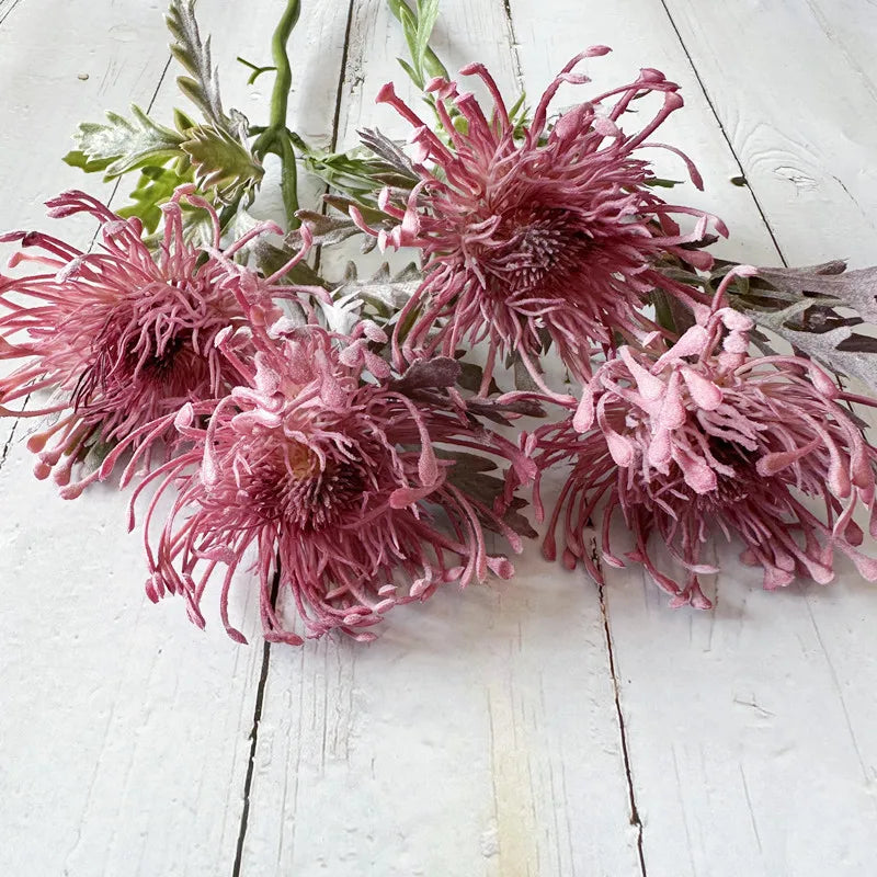 Flores artificiales de crisantemo araña – Decoración floral de crisantemo sintético realista para el hogar, habitaciones, bodas, Navidad, Pascua y arreglos de mesa