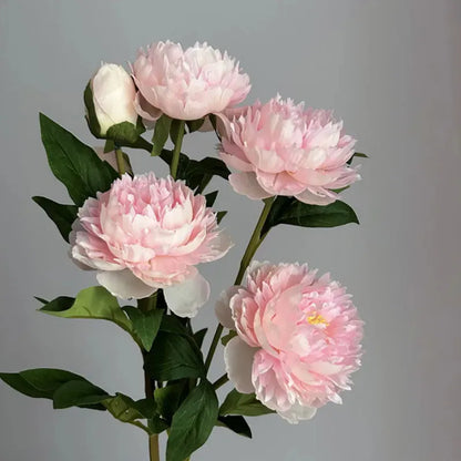 3 Heads Artificial Peony Flower Branch – 75cm Realistic Faux Peony Stem for Wedding Decor, Christmas Table Centerpieces, Home Decoration & Floral Arrangements